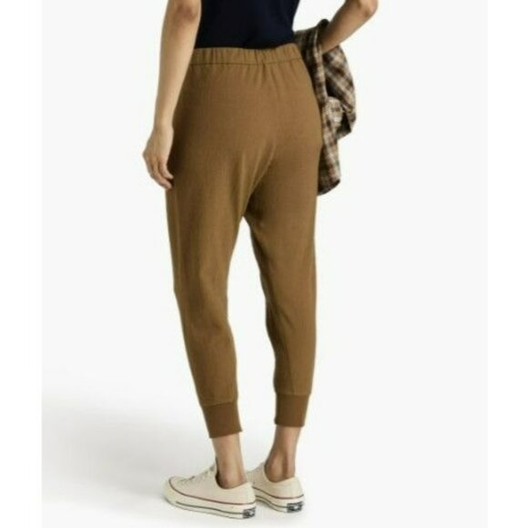 James Perse Camel Brown Cropped Twill Jogger Track Pants Womens - Picture 13 of 13
